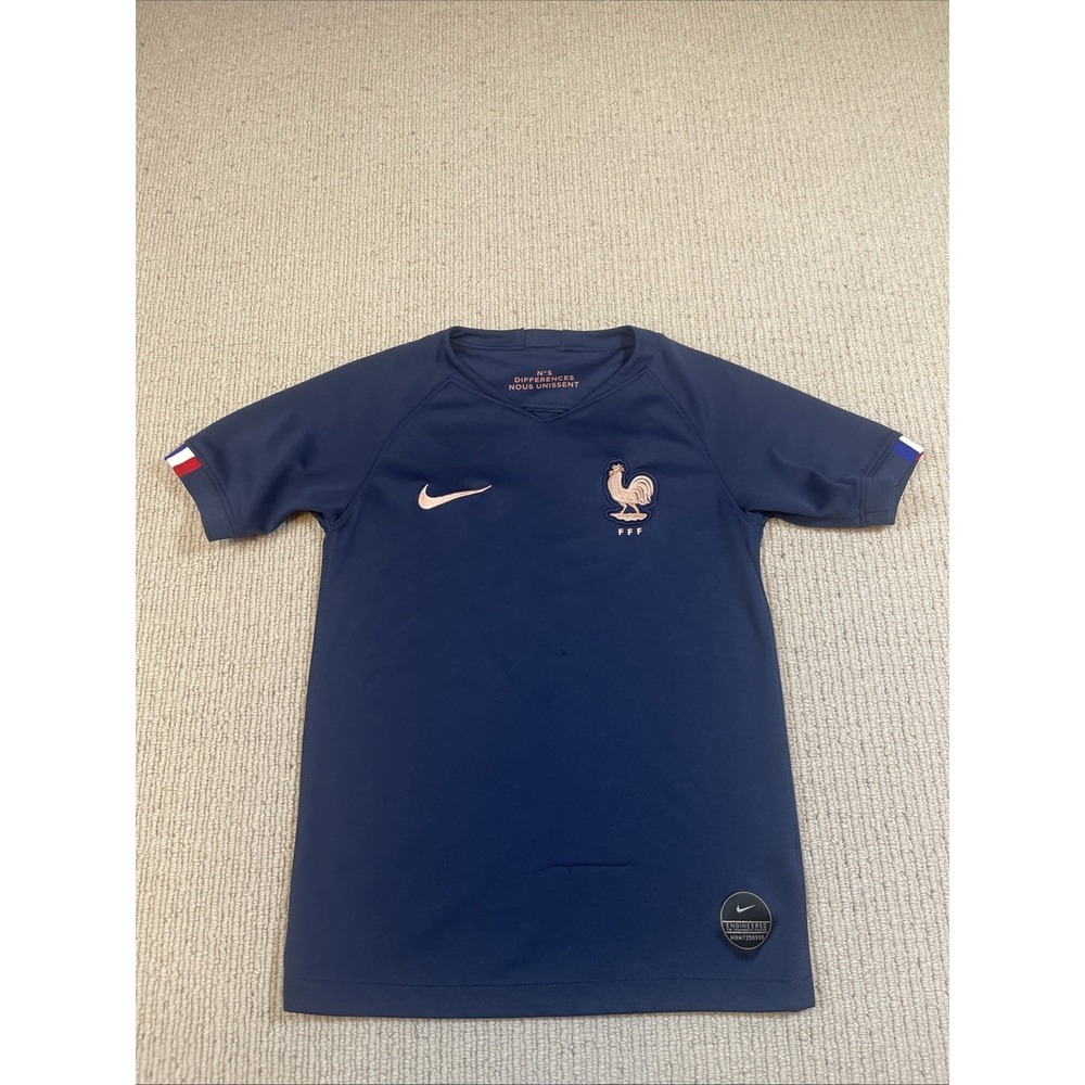 Nike Engineered France Soccer Jersey Stadium Home Youth Small 2022/2023 Navy